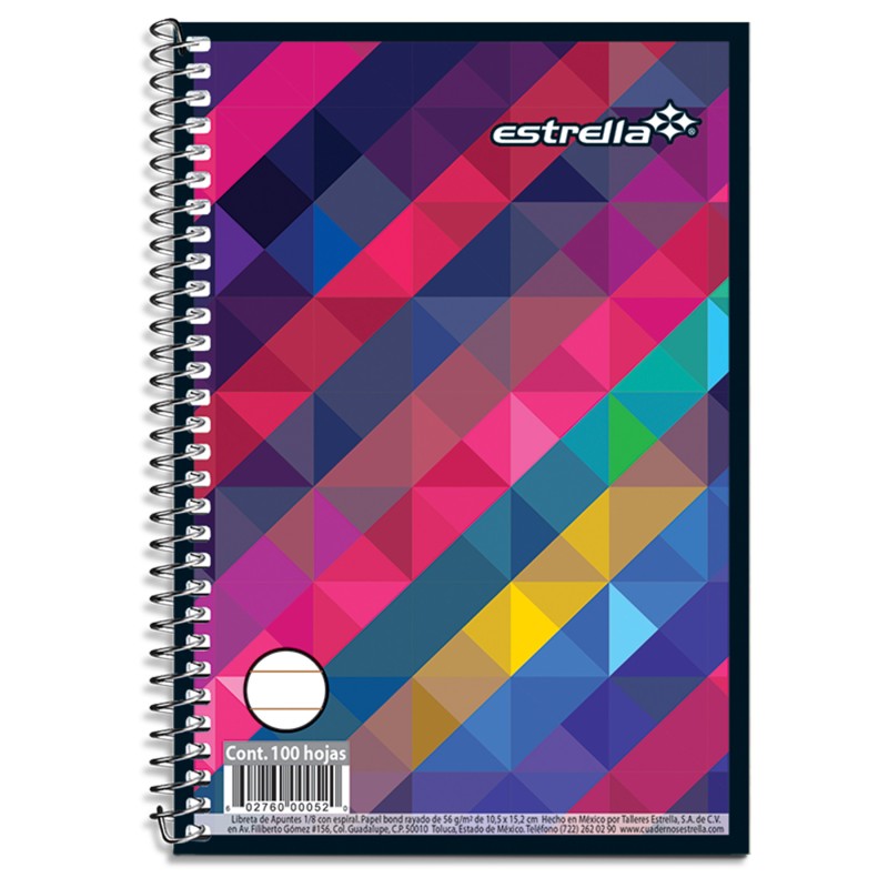 Libreta Apuntes Estrella 0052 1/8 Raya 10.4 x 15.2 cm 100 h. 
    ESTRELLA


            SKU
        061010

    
        
     