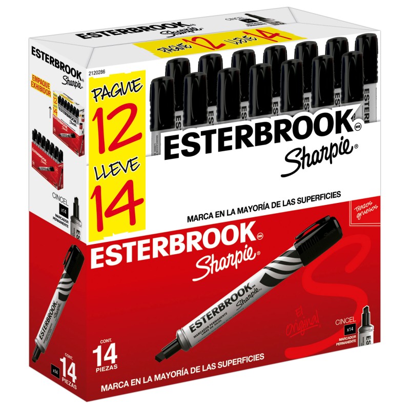 Marcador Permanente Sharpie Esterbrook C/12+2 Negro, Punta Cincel
    SHARPIE


            SKU
        133862

    
        
  