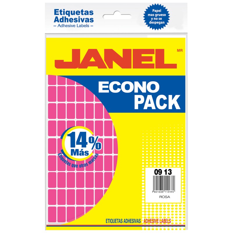 Etiqueta Rosa Fluorescente Janel Econopack, Varios Modelos
    JANEL


            SKU
        066635

    
        
           