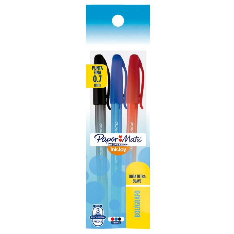 Bolígrafo Punto Fino 0.7 mm Kilométrico 100 Paper Mate Bl/3 
    PAPER MATE


            SKU
        139123

    
        
    