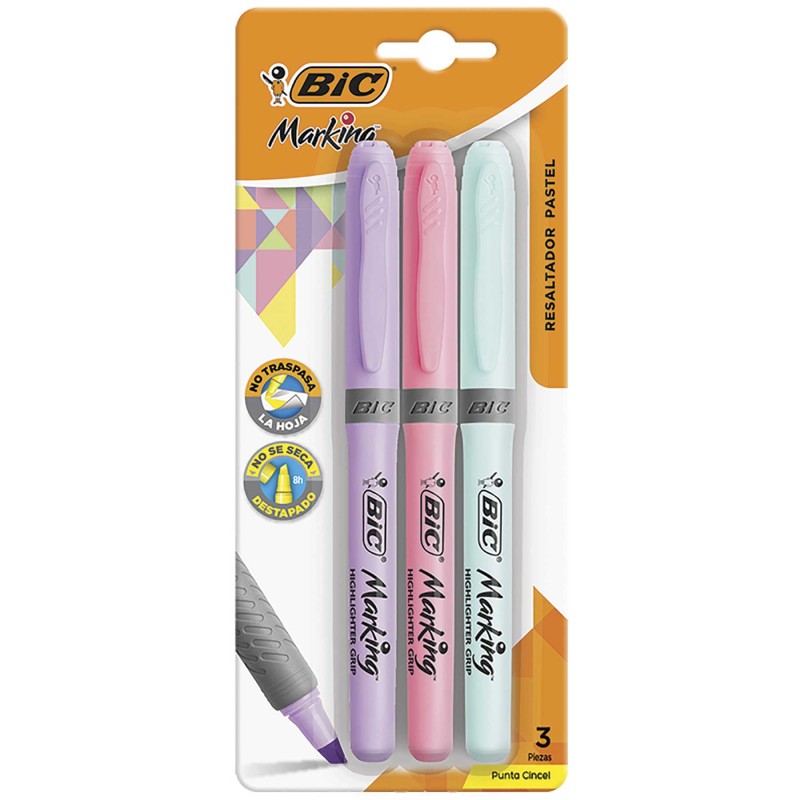 Marcatextos Bic Marking Grip Bl/3 Pastel, Punta Cincel 
    BIC


            SKU
        134327

    
        
            
   