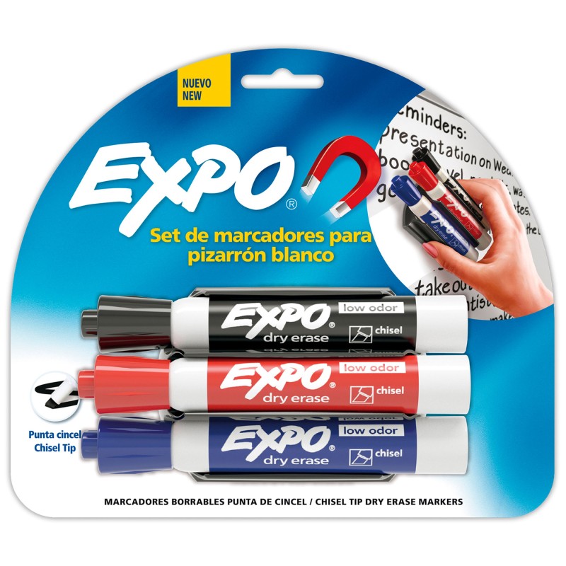 Marcador para Pintarrón Expo Bl/3 + Clip Magnético, Punta Cincel
    EXPO


            SKU
        019293

    
        
      