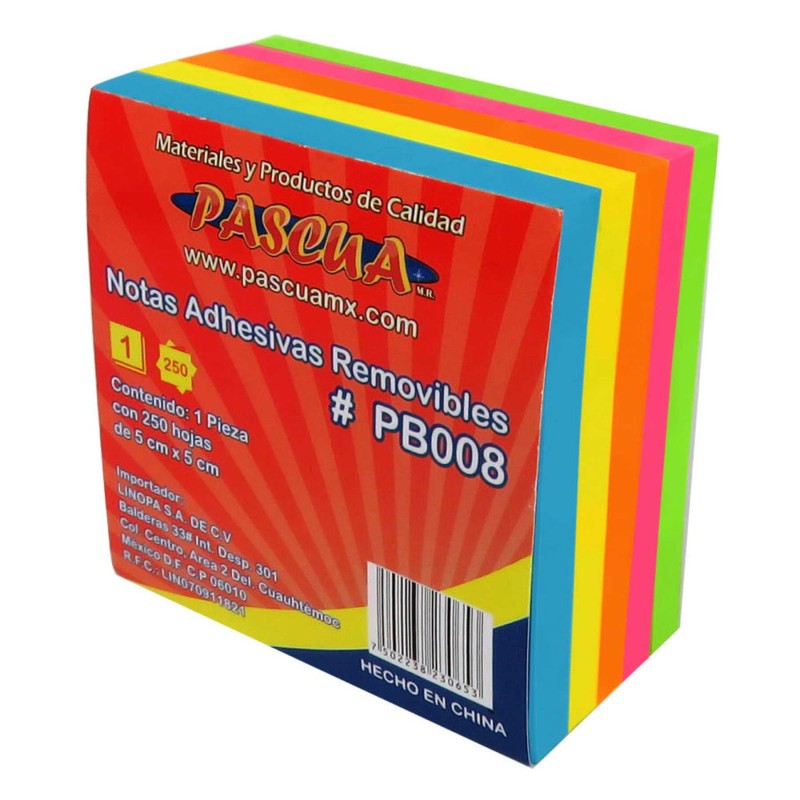 Mini Cubo de Notas Adhesivas Pascua Neón 5 x 5 cm C/250 h.
    PASCUA


            SKU
        122220

    
        
          