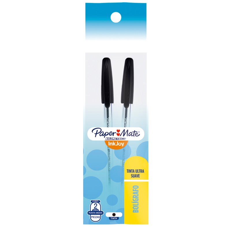 Bolígrafo Punto Mediano 1.0 mm Paper Mate Kilométrico 100 Bl/2 Negro
    PAPER MATE


            SKU
        121061

    
     