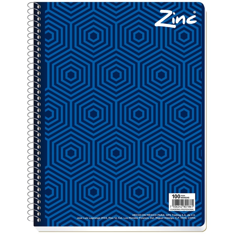 Cuaderno Profesional Zinc Raya 100 h.
    SCRIBE


            SKU
        193452

    
        
            
                Se