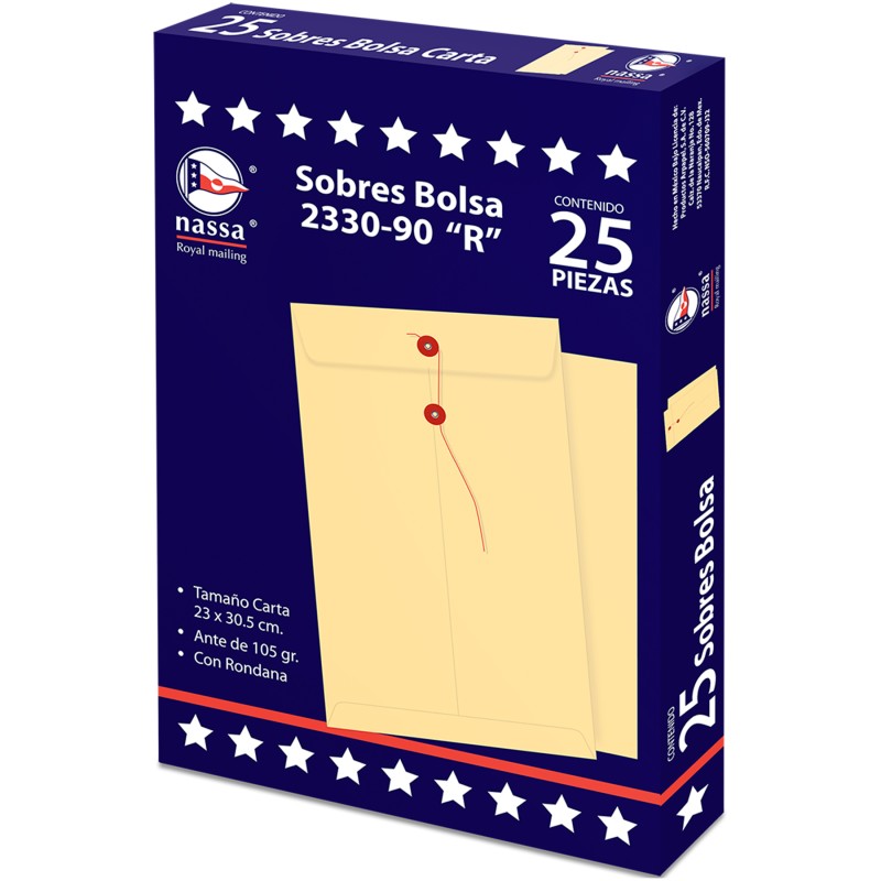 Sobre Bolsa Ante Nassa 2330-R C/25 Carta 23 x 30.5 cm. 105 g.
    NASSA


            SKU
        011415

    
        
        