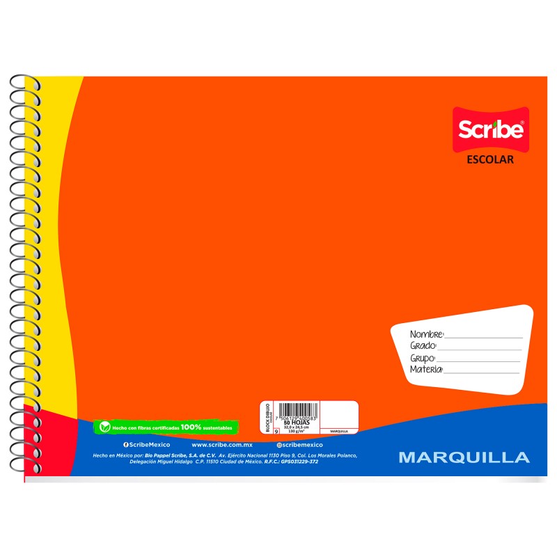 Block Dibujo Espiral Scribe 4592 24.5 X 32 Cm 30 H. C/Protector
    SCRIBE


            SKU
        033811

    
        
     