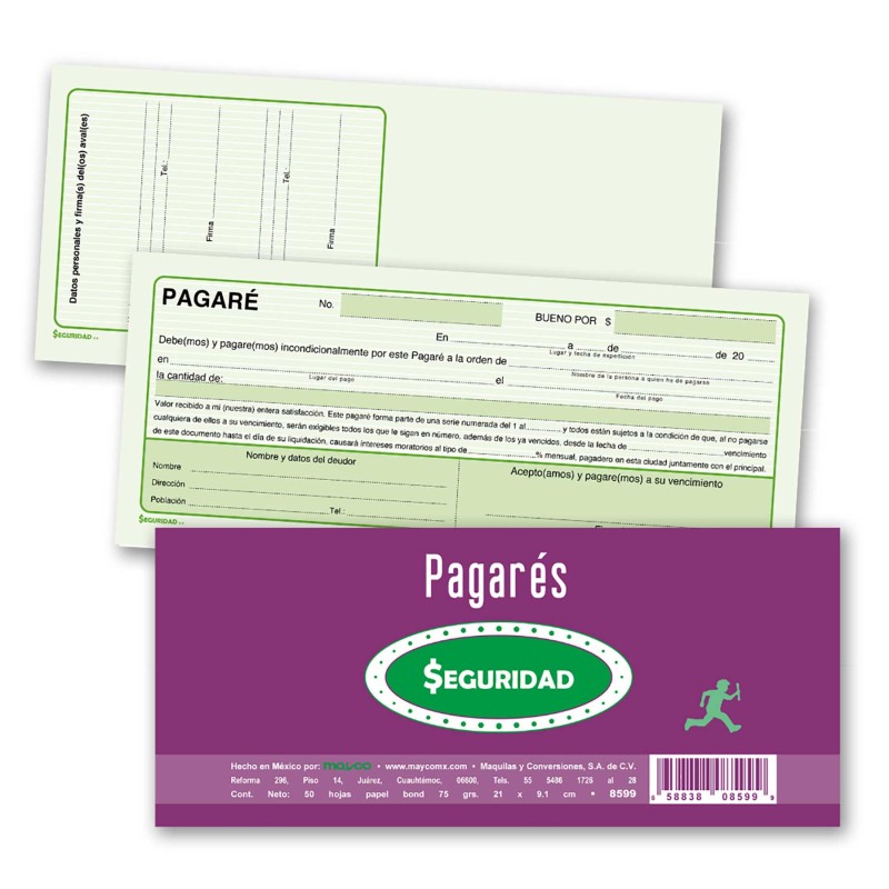 Block Pagaré Verde Mayco 9.1 x 21 cm. 50 h.
    MAYCO


            SKU
        059713

    
        
            
             