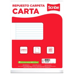 Hojas de Repuesto para Carpeta Scribe 3400, Raya, Carta, 100 h.
    SCRIBE


            SKU
        043001

    
        
     