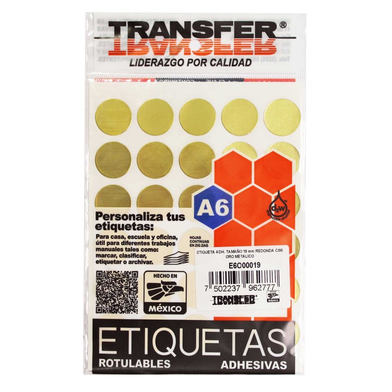 Etiqueta Sello 19 mm Transfer Bl/90 Oro
    TRANSFER


            SKU
        066690

    
        
            
              
