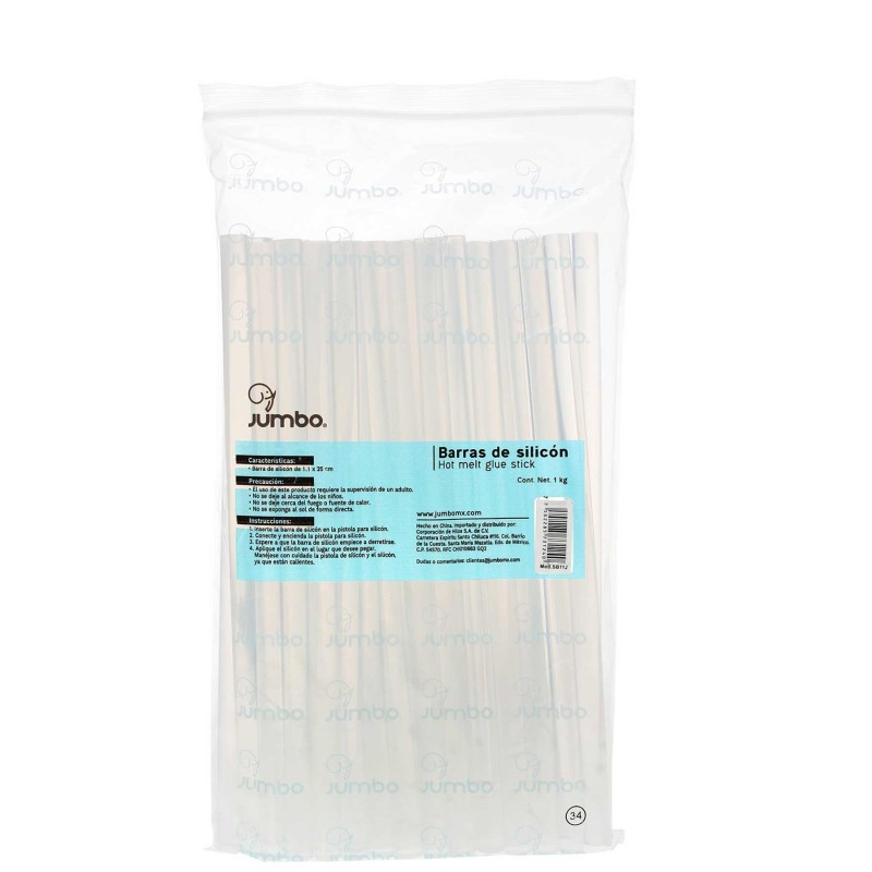 Silicón en Barra Gruesa Jumbo 11mm x 25 cm. Bolsa 1 kg.
    JUMBO


            SKU
        149511

    
        
            
 