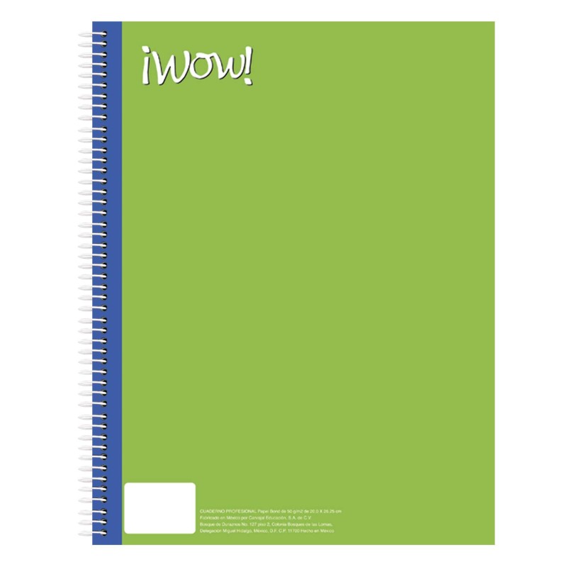 Cuaderno Profesional Wow Unicolor Cuadro Chico 100 h.
    WOW UNICOLOR


            SKU
        139538

    
        
         