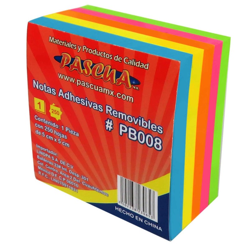 Cubo de Notas Adhesivas Pascua Neón 7.6 x 7.6 cm C/400 h.
    PASCUA


            SKU
        122221

    
        
           