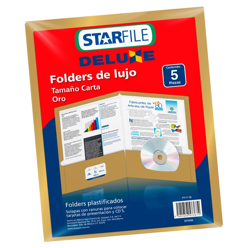 Folder Laminado Starfile Deluxe Carta C/5
    STARFILE


            SKU
        013485

    
        
            
            