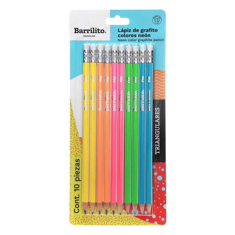Lápiz de Grafito #2 Barrilito Triangular Neón Bl/10
    BARRILITO


            SKU
        134037

    
        
            
 