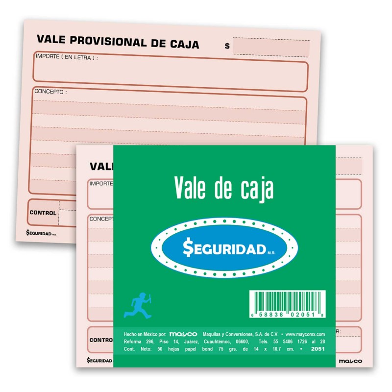 Vale Provisional de Caja Mayco 2051 1/4 Carta 50 h. C/3 Blocks
    MAYCO


            SKU
        145101

    
        
       
