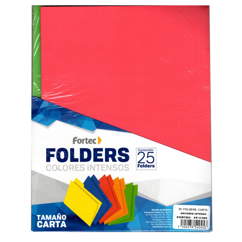 Folder Intensos Fortec Arcoiris C/25 Carta, Colores Surtidos
    FORTEC


            SKU
        127809

    
        
        