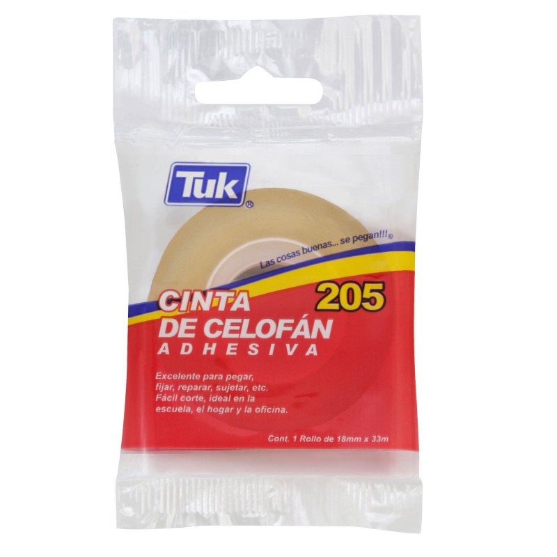 Cinta Adhesiva Celofán Tuk 205, 18 mm x 33 m.
    TUK


            SKU
        031605

    
        
            
             