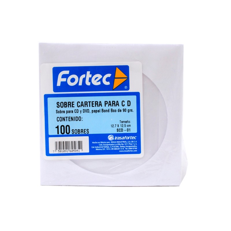 Sobre Bolsa Blanco CD/DVD Fortec C/50 12.7 x 12.7 cm. 90 g.
    FORTEC


            SKU
        011434

    
        
         